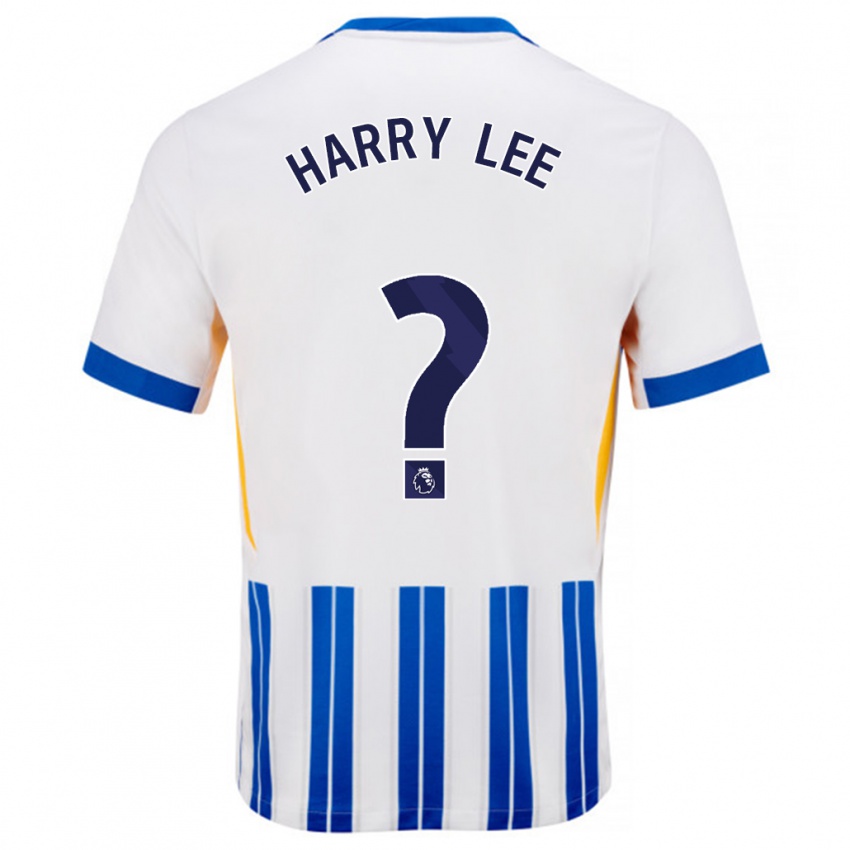 Bambino Maglia Harry Lee #0 Bianco Blu A Righe Kit Gara Home 2024/25 Maglietta