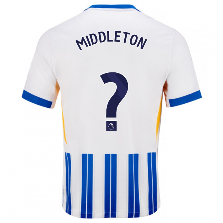 Bambino Maglia Jesse Middleton #0 Bianco Blu A Righe Kit Gara Home 2024/25 Maglietta