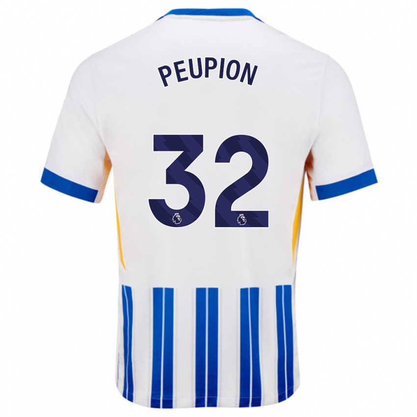 Bambino Maglia Cameron Peupion #32 Bianco Blu A Righe Kit Gara Home 2024/25 Maglietta