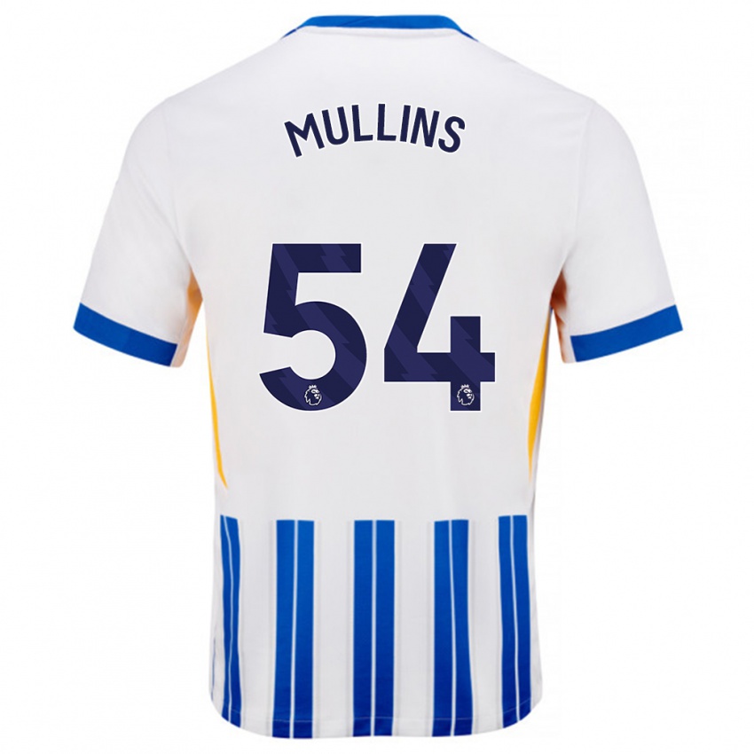 Bambino Maglia Jamie Mullins #54 Bianco Blu A Righe Kit Gara Home 2024/25 Maglietta