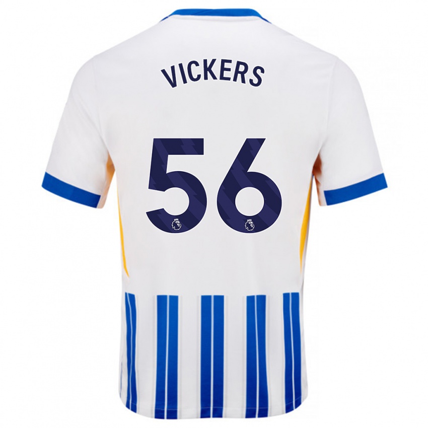 Bambino Maglia Caylan Vickers #56 Bianco Blu A Righe Kit Gara Home 2024/25 Maglietta