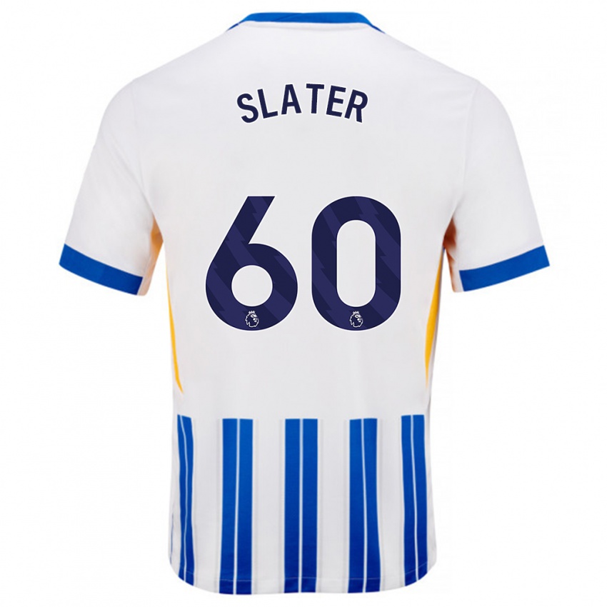 Bambino Maglia Jacob Slater #60 Bianco Blu A Righe Kit Gara Home 2024/25 Maglietta