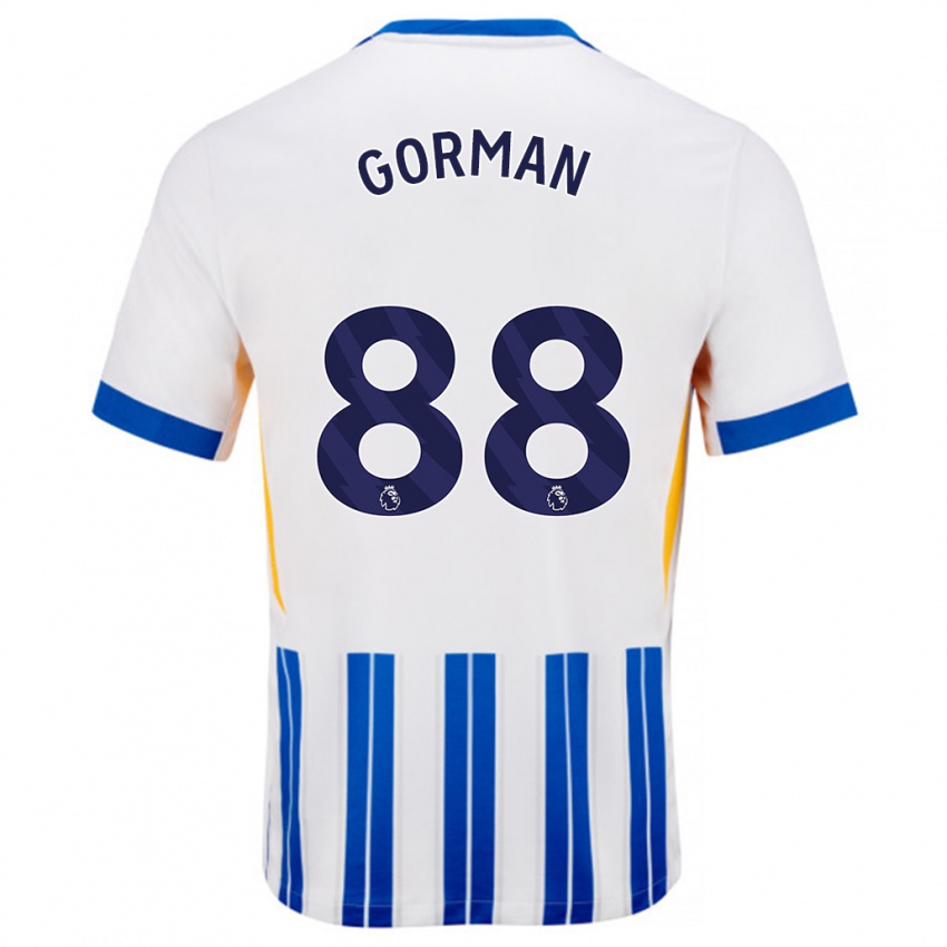 Bambino Maglia Ronnie Gorman #88 Bianco Blu A Righe Kit Gara Home 2024/25 Maglietta