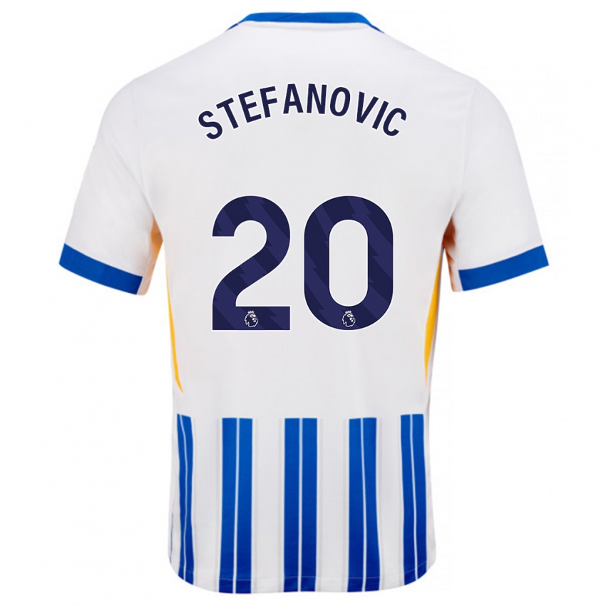 Bambino Maglia Dejana Stefanović #20 Bianco Blu A Righe Kit Gara Home 2024/25 Maglietta