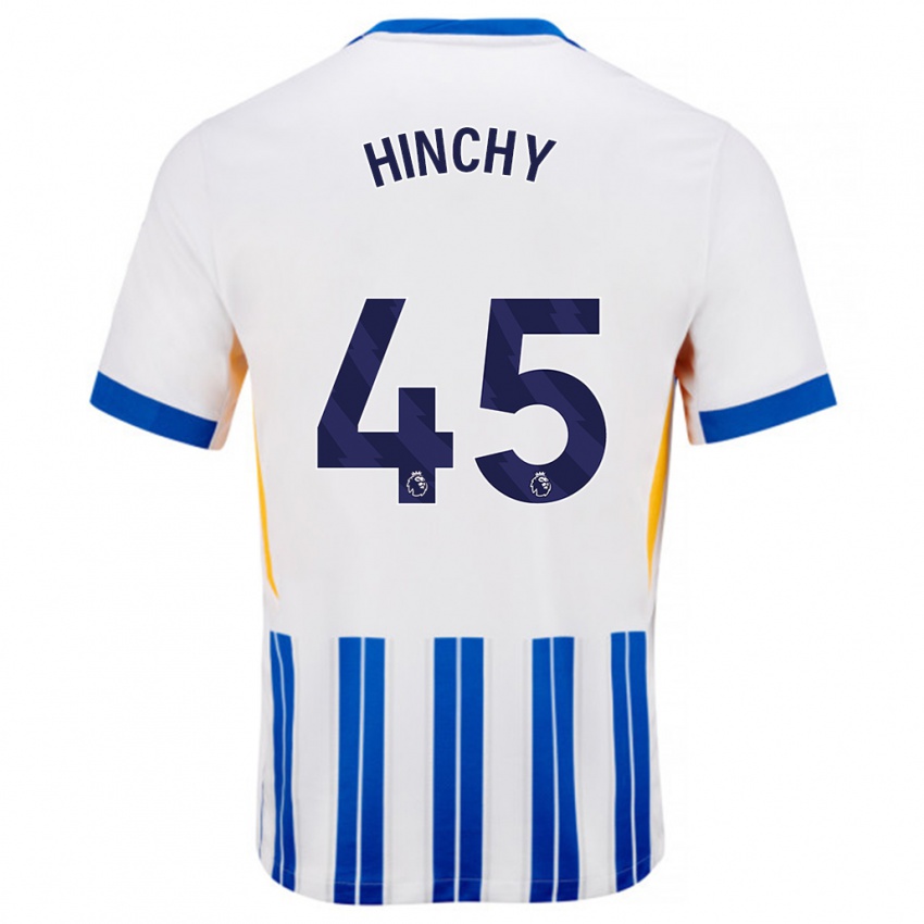 Bambino Maglia Jack Hinchy #45 Bianco Blu A Righe Kit Gara Home 2024/25 Maglietta