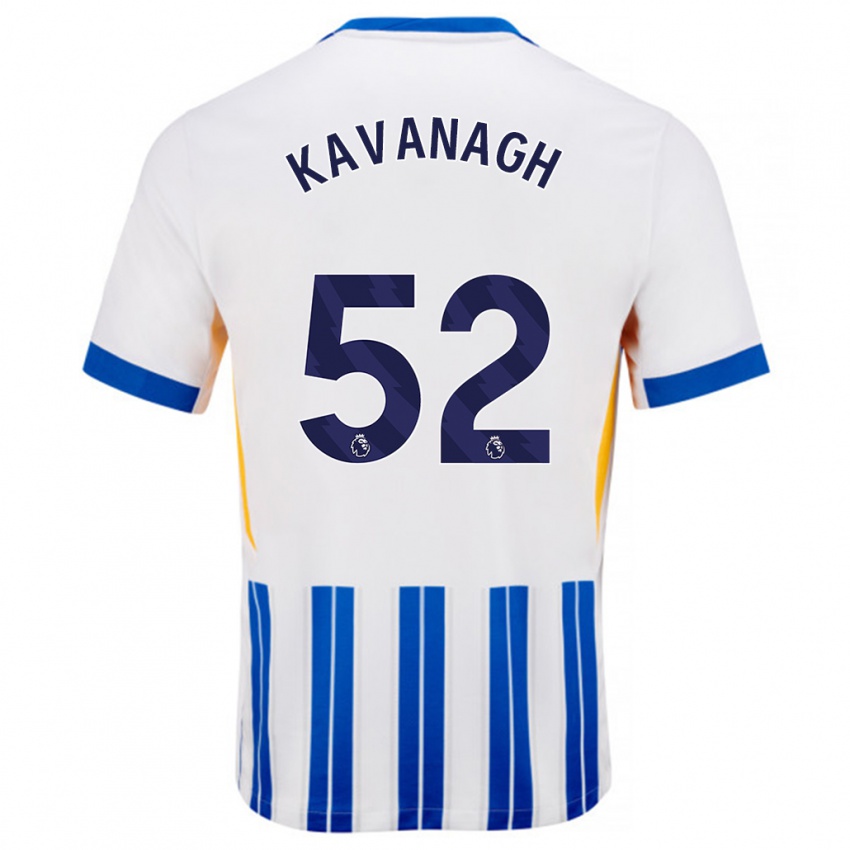 Bambino Maglia Leigh Kavanagh #52 Bianco Blu A Righe Kit Gara Home 2024/25 Maglietta