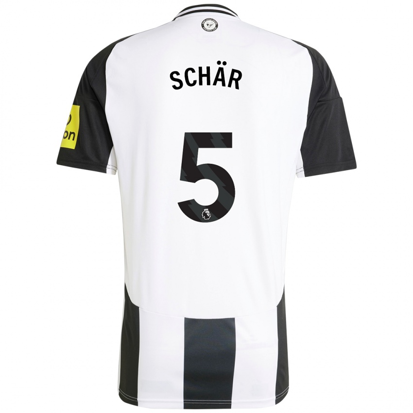 Bambino Maglia Fabian Schär #5 Bianco Nero Kit Gara Home 2024/25 Maglietta