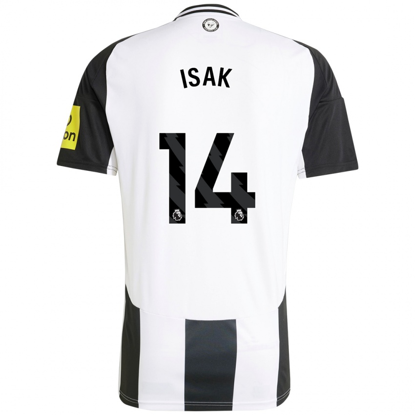 Bambino Maglia Alexander Isak #14 Bianco Nero Kit Gara Home 2024/25 Maglietta