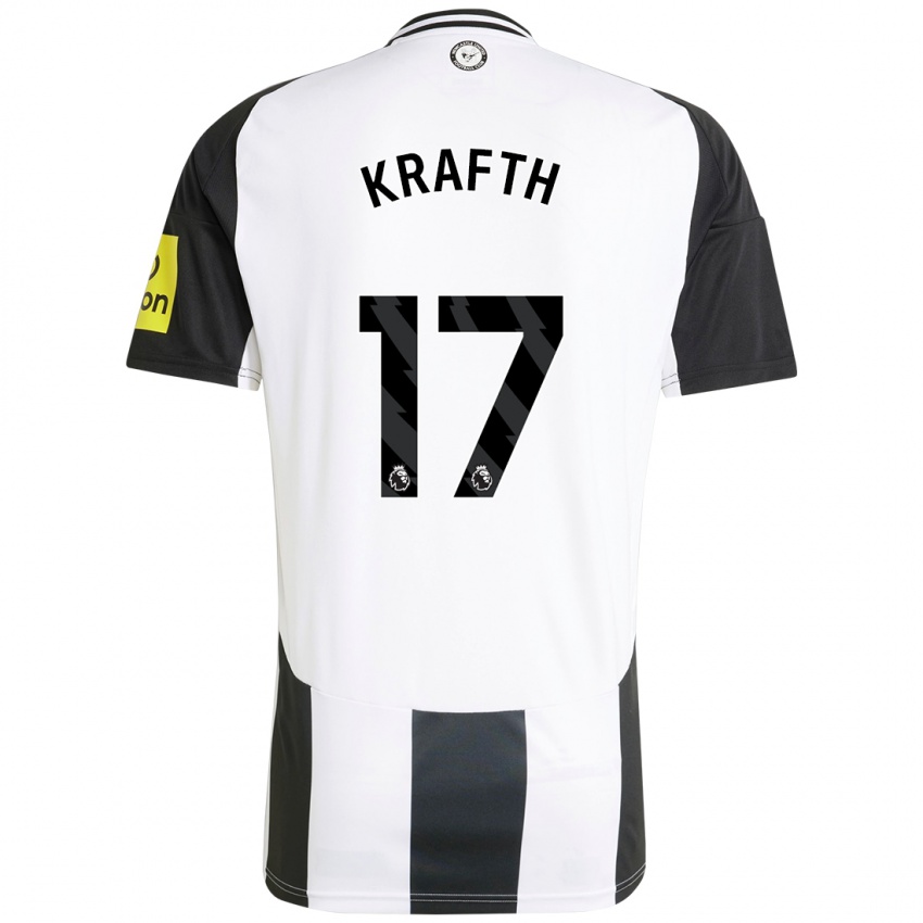 Bambino Maglia Emil Krafth #17 Bianco Nero Kit Gara Home 2024/25 Maglietta