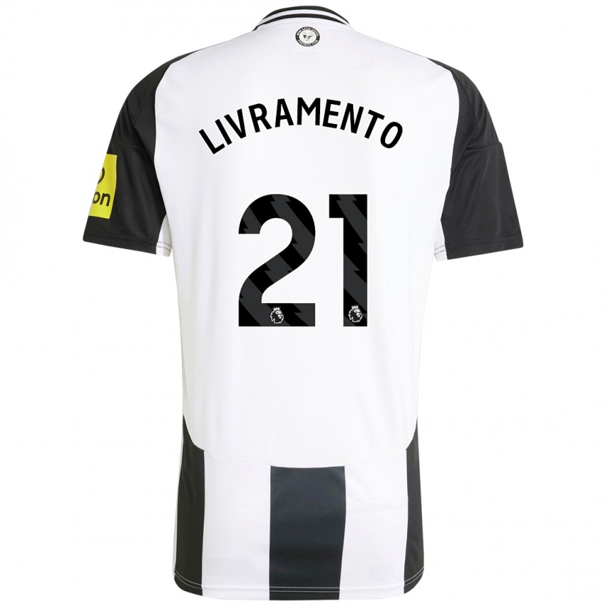 Bambino Maglia Tino Livramento #21 Bianco Nero Kit Gara Home 2024/25 Maglietta