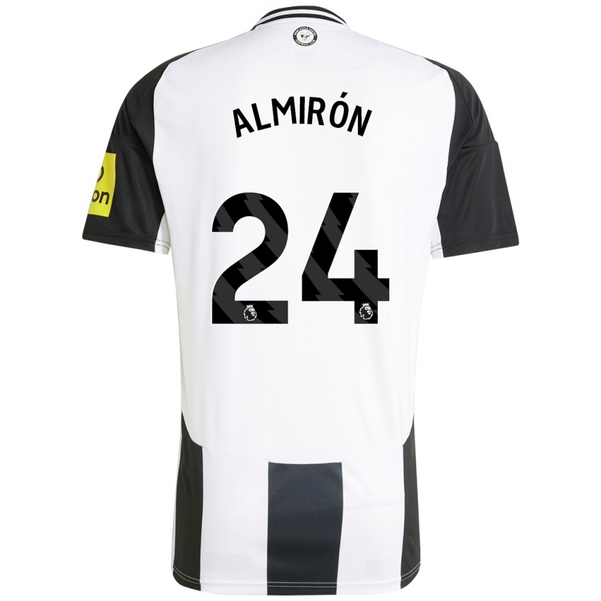 Bambino Maglia Miguel Almirón #24 Bianco Nero Kit Gara Home 2024/25 Maglietta