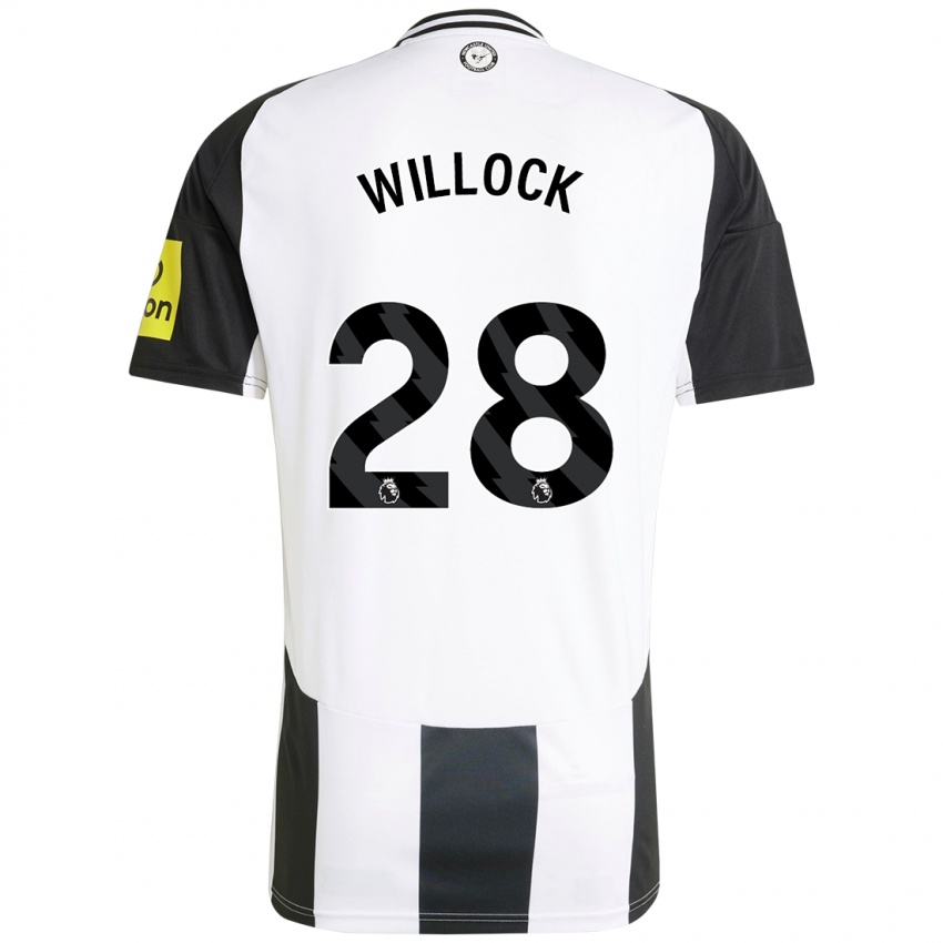 Bambino Maglia Joe Willock #28 Bianco Nero Kit Gara Home 2024/25 Maglietta