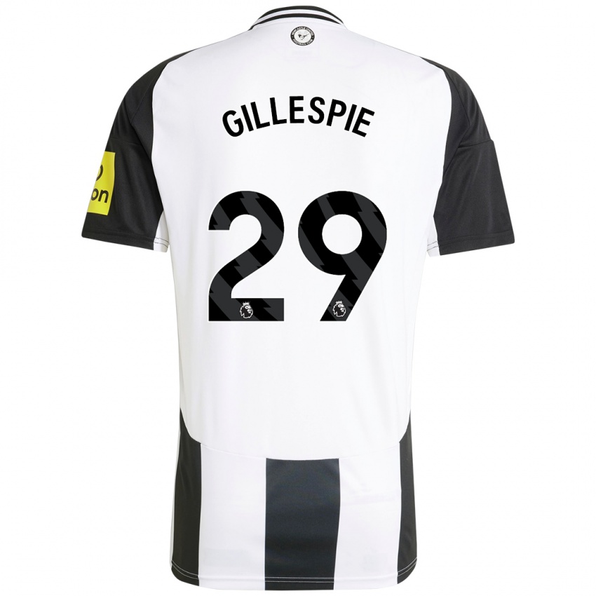 Bambino Maglia Mark Gillespie #29 Bianco Nero Kit Gara Home 2024/25 Maglietta