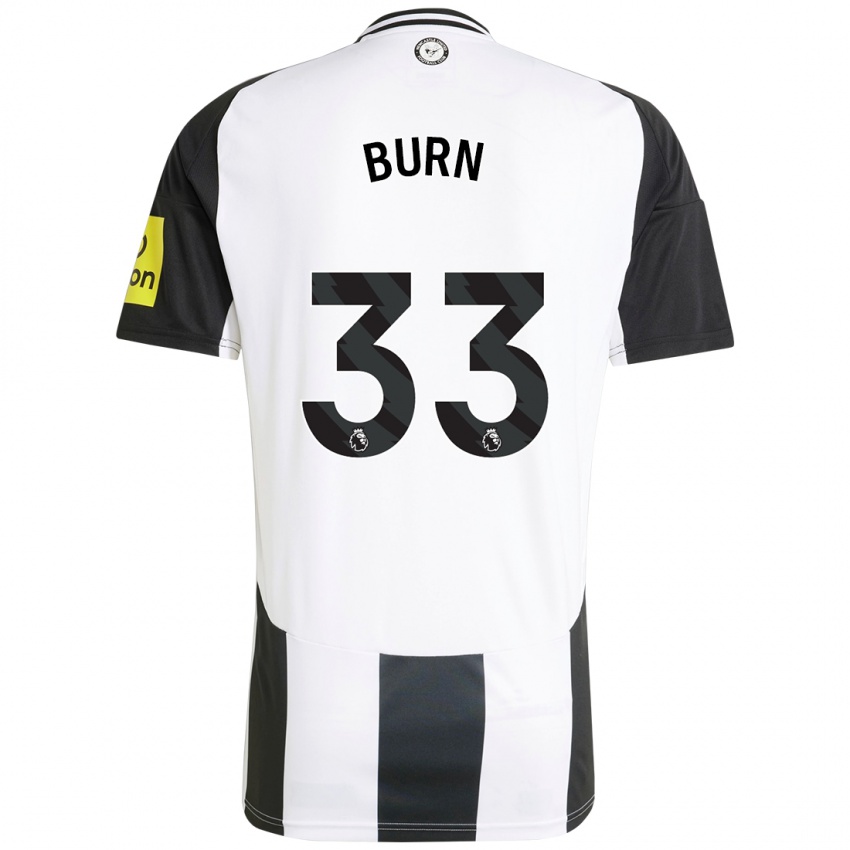 Bambino Maglia Dan Burn #33 Bianco Nero Kit Gara Home 2024/25 Maglietta