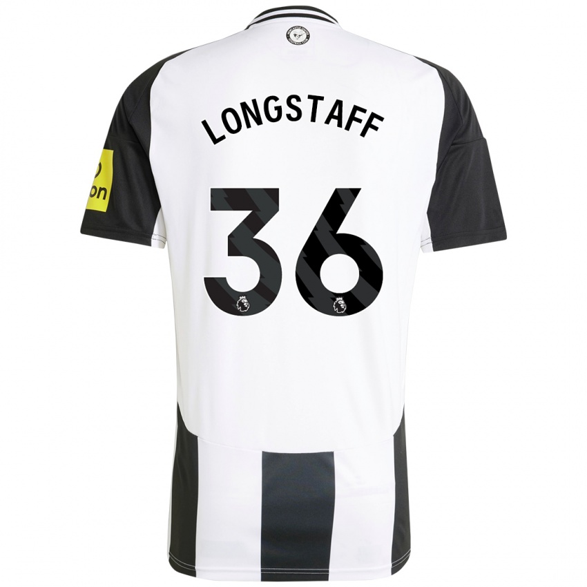 Bambino Maglia Sean Longstaff #36 Bianco Nero Kit Gara Home 2024/25 Maglietta