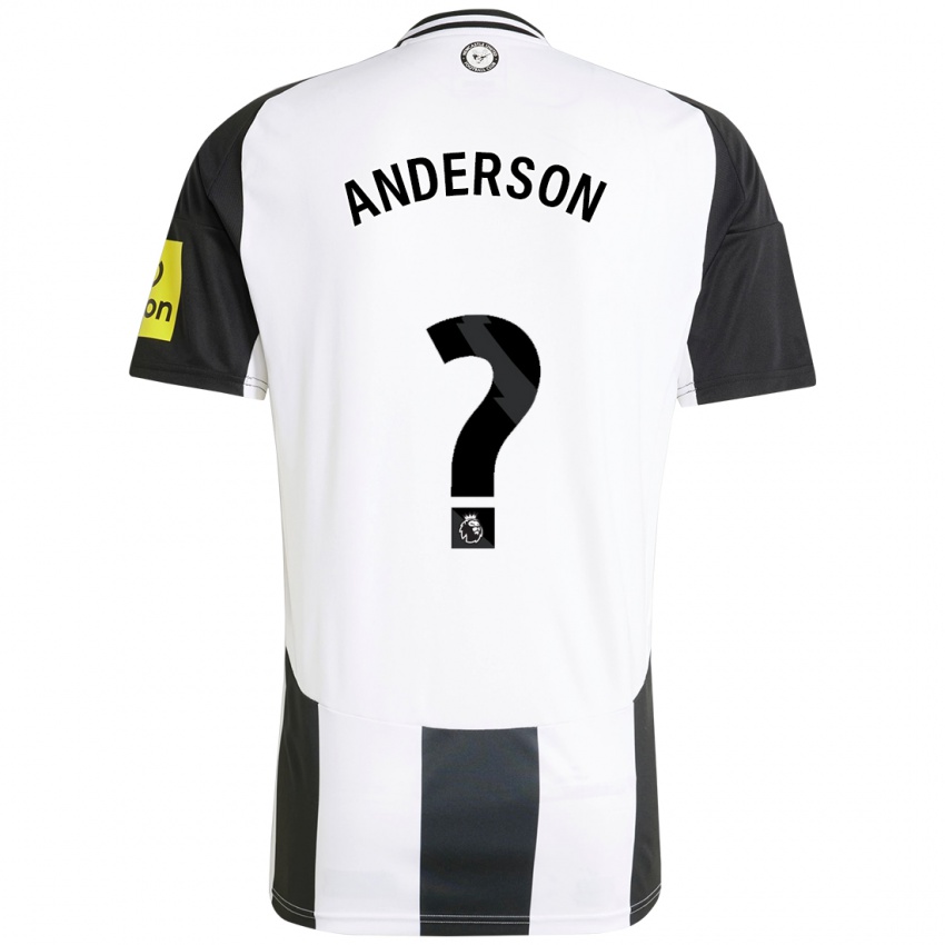 Bambino Maglia Will Anderson #0 Bianco Nero Kit Gara Home 2024/25 Maglietta