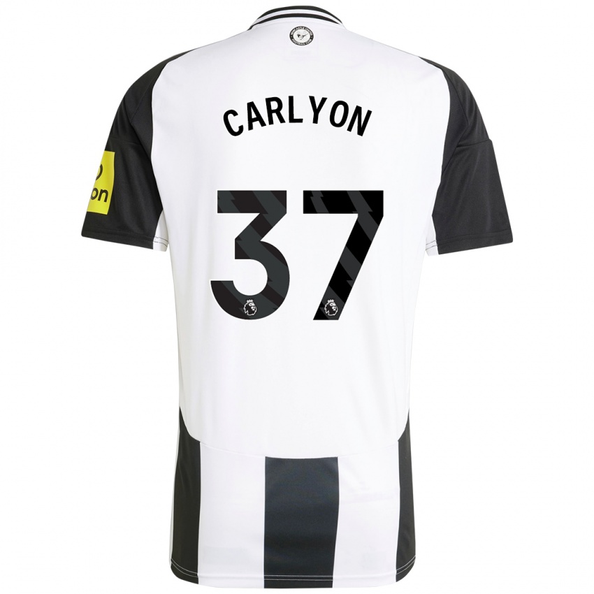 Bambino Maglia Nathan Carlyon #37 Bianco Nero Kit Gara Home 2024/25 Maglietta