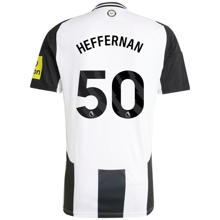 Bambino Maglia Cathal Heffernan #50 Bianco Nero Kit Gara Home 2024/25 Maglietta