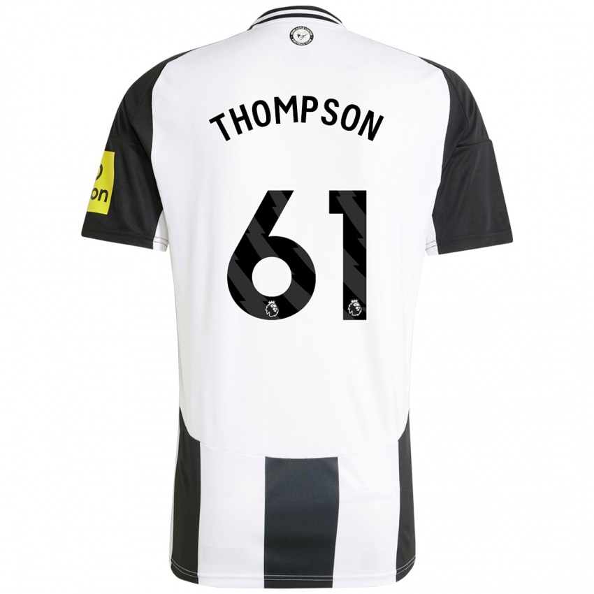 Bambino Maglia Max Thompson #61 Bianco Nero Kit Gara Home 2024/25 Maglietta