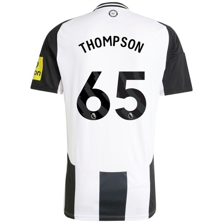 Bambino Maglia Ciaran Thompson #65 Bianco Nero Kit Gara Home 2024/25 Maglietta