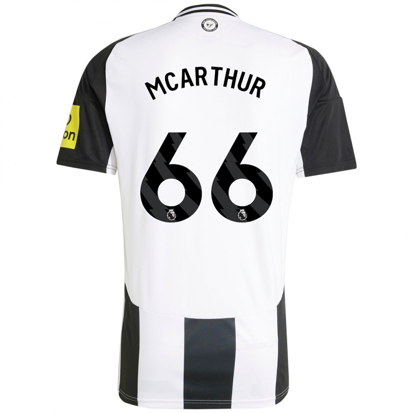 Bambino Maglia Charlie Mcarthur #66 Bianco Nero Kit Gara Home 2024/25 Maglietta