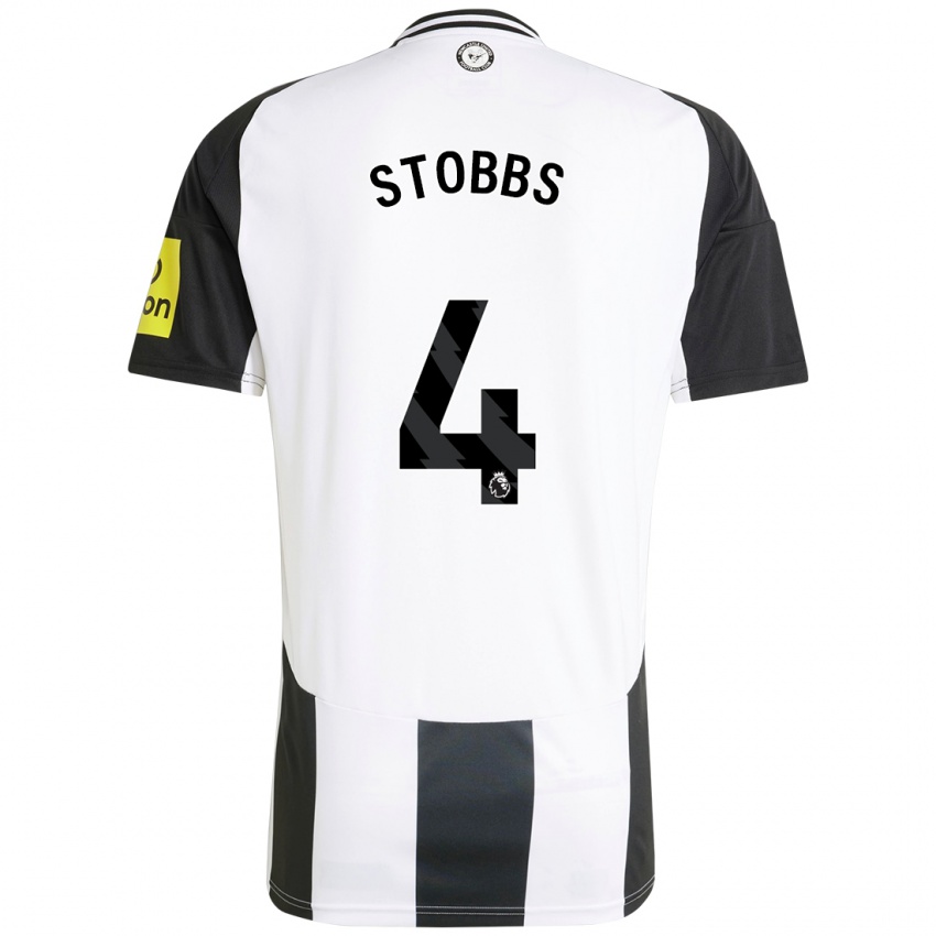 Bambino Maglia Amber-Keegan Stobbs #4 Bianco Nero Kit Gara Home 2024/25 Maglietta