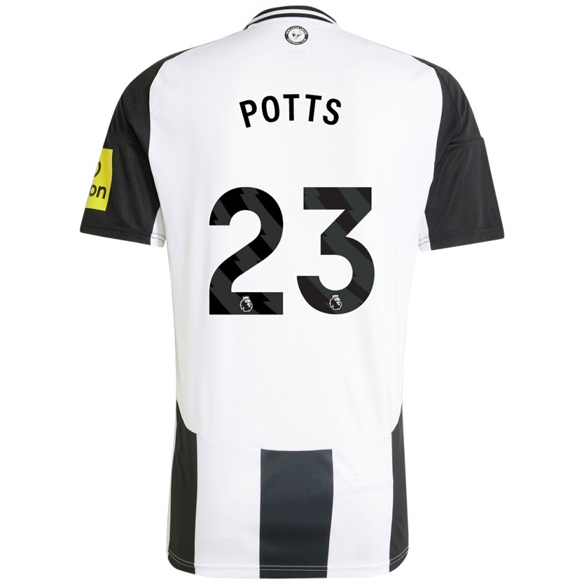 Bambino Maglia Charlotte Potts #23 Bianco Nero Kit Gara Home 2024/25 Maglietta