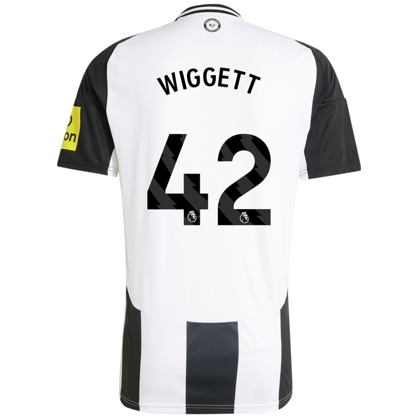 Bambino Maglia Charlie Wiggett #42 Bianco Nero Kit Gara Home 2024/25 Maglietta