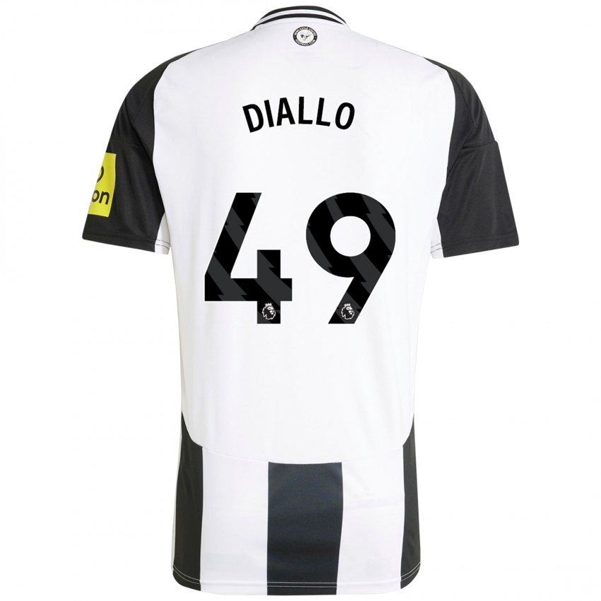 Bambino Maglia Amadou Diallo #49 Bianco Nero Kit Gara Home 2024/25 Maglietta