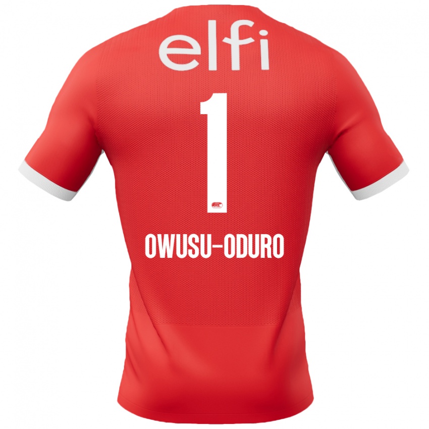 Bambino Maglia Rome Jayden Owusu-Oduro #1 Rosso Bianco Kit Gara Home 2024/25 Maglietta