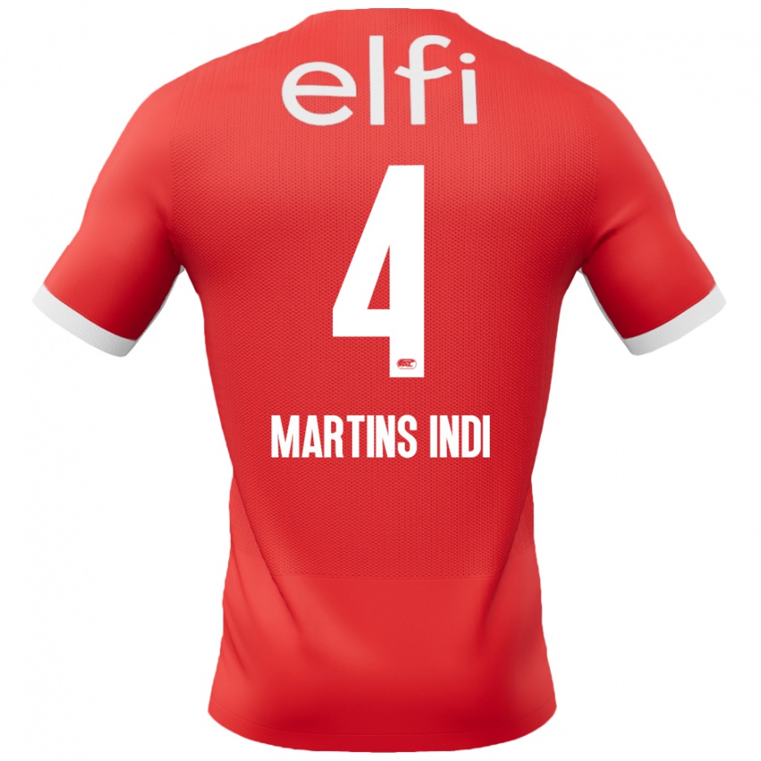 Bambino Maglia Bruno Martins Indi #4 Rosso Bianco Kit Gara Home 2024/25 Maglietta