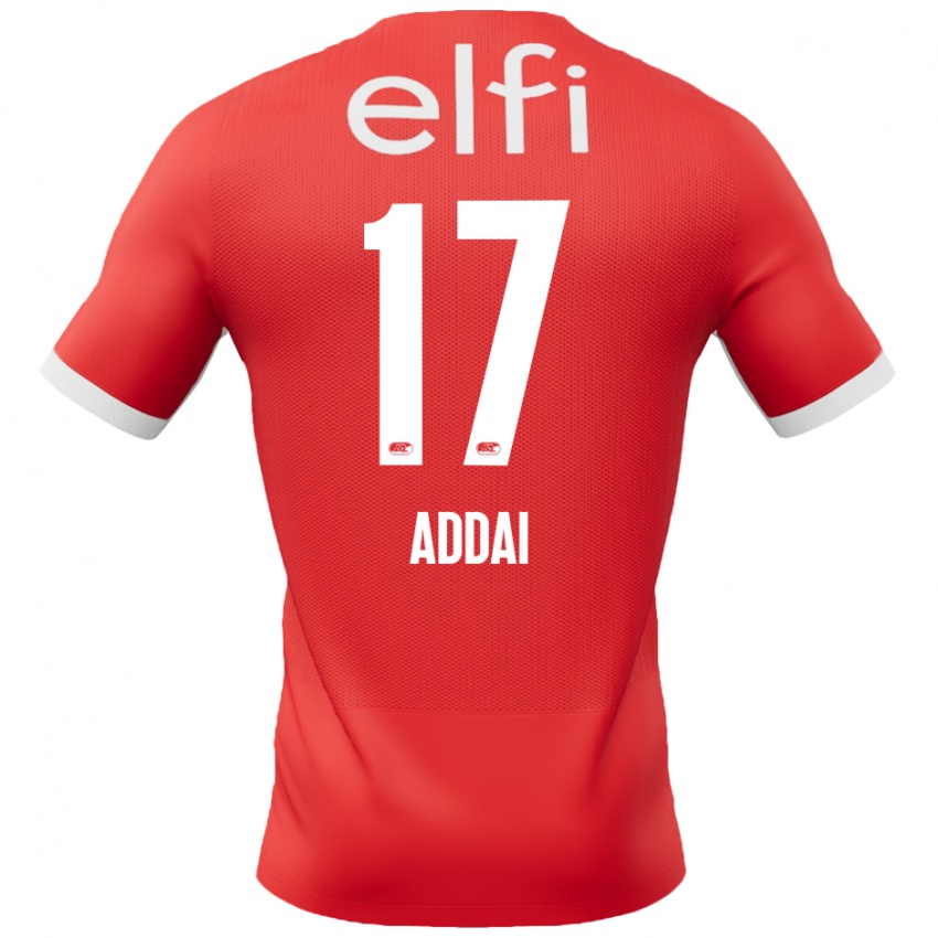 Bambino Maglia Jayden Addai #17 Rosso Bianco Kit Gara Home 2024/25 Maglietta