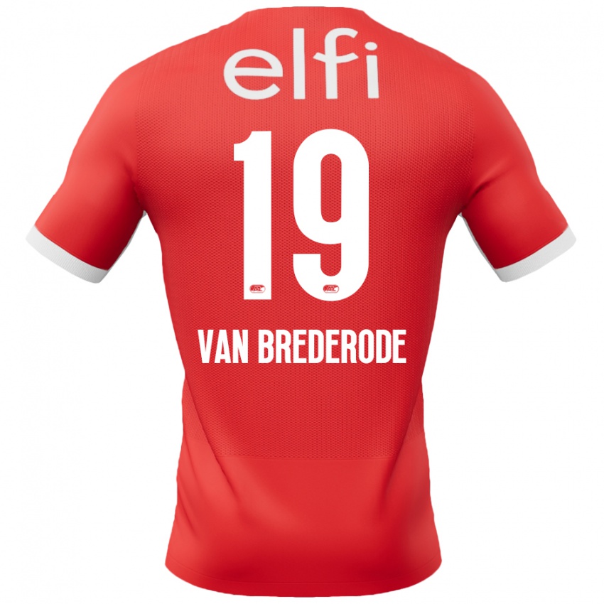 Bambino Maglia Myron Van Brederode #19 Rosso Bianco Kit Gara Home 2024/25 Maglietta