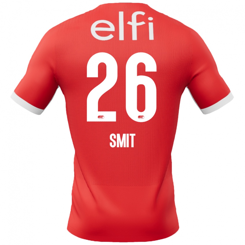 Bambino Maglia Kees Smit #26 Rosso Bianco Kit Gara Home 2024/25 Maglietta