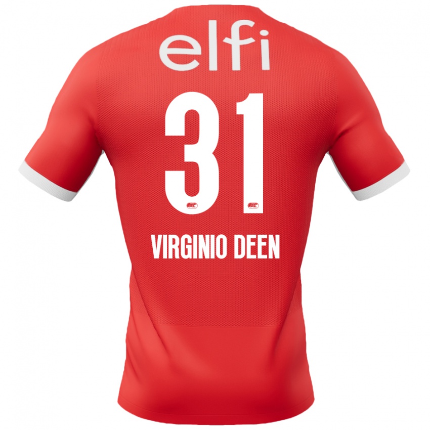 Bambino Maglia Daniël Virginio Deen #31 Rosso Bianco Kit Gara Home 2024/25 Maglietta