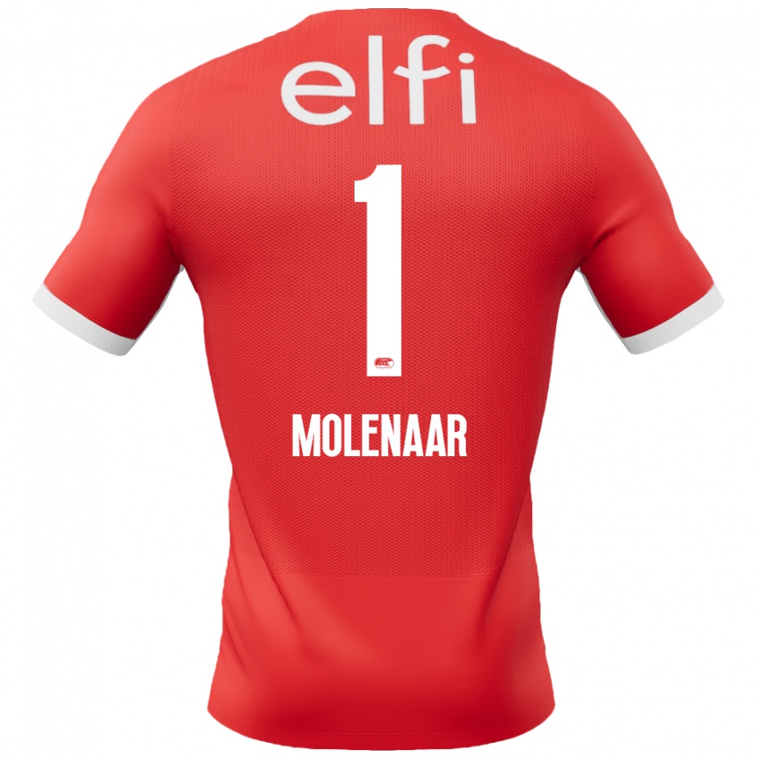 Bambino Maglia Finn Molenaar #1 Rosso Bianco Kit Gara Home 2024/25 Maglietta