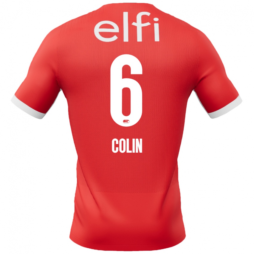 Bambino Maglia Isa Colin #6 Rosso Bianco Kit Gara Home 2024/25 Maglietta