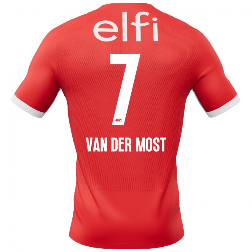 Bambino Maglia Veerle Van Der Most #7 Rosso Bianco Kit Gara Home 2024/25 Maglietta