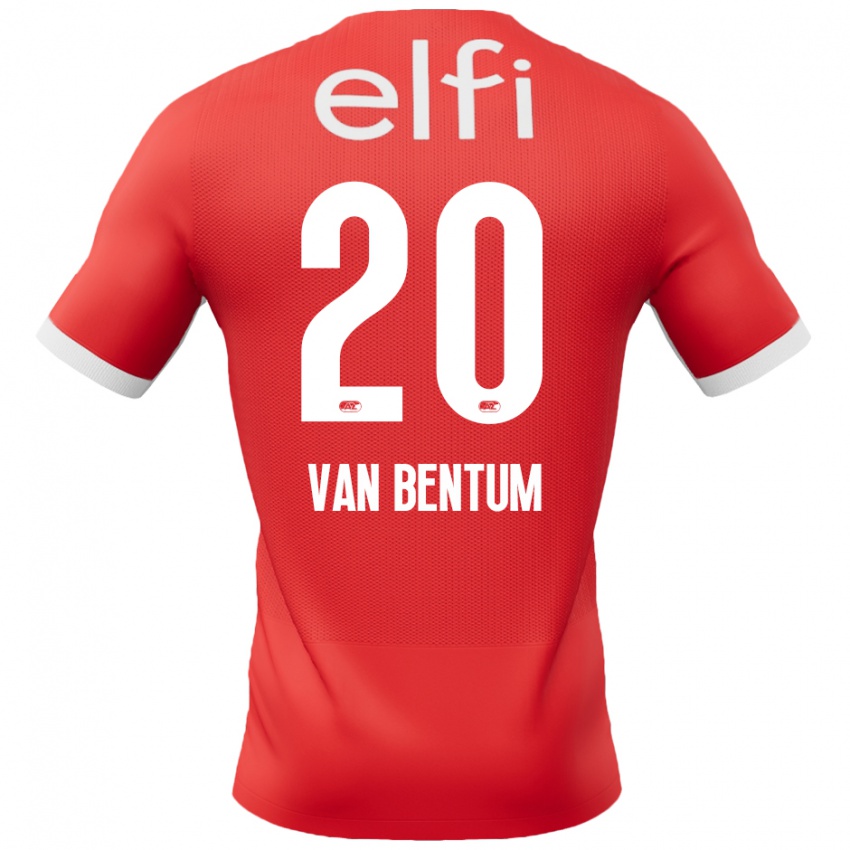 Bambino Maglia Mirte Van Bentum #20 Rosso Bianco Kit Gara Home 2024/25 Maglietta