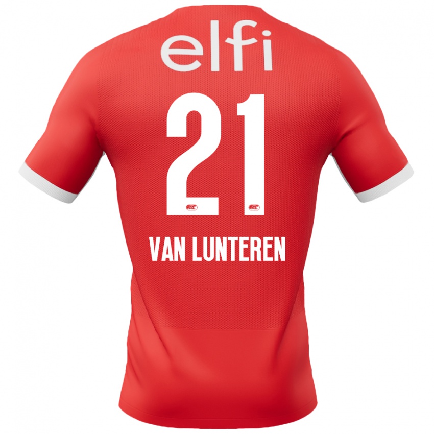 Bambino Maglia Desiree Van Lunteren #21 Rosso Bianco Kit Gara Home 2024/25 Maglietta