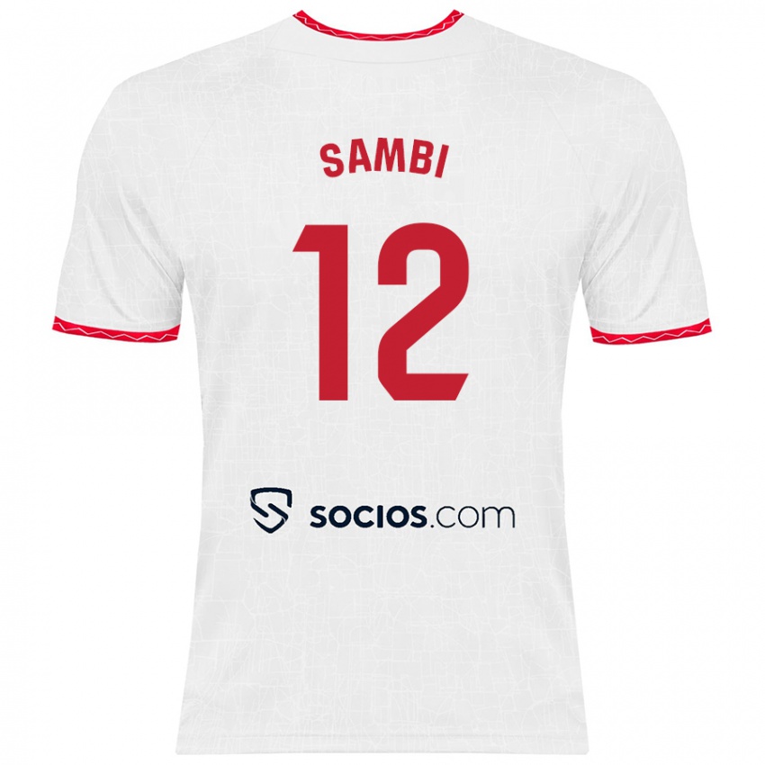 Bambino Maglia Albert Sambi Lokonga #12 Bianco Rosso Kit Gara Home 2024/25 Maglietta