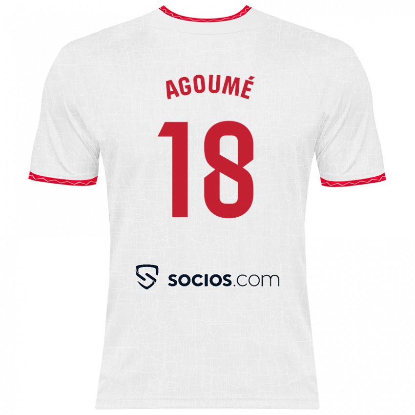 Bambino Maglia Lucien Agoume #18 Bianco Rosso Kit Gara Home 2024/25 Maglietta