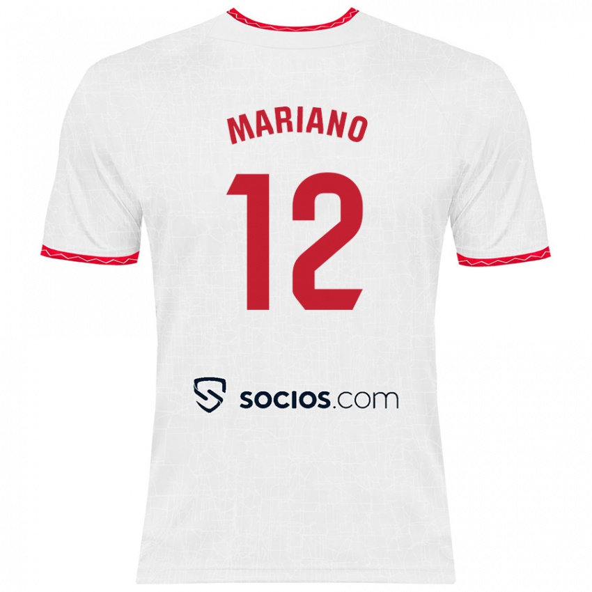 Bambino Maglia Mariano Diaz #12 Bianco Rosso Kit Gara Home 2024/25 Maglietta