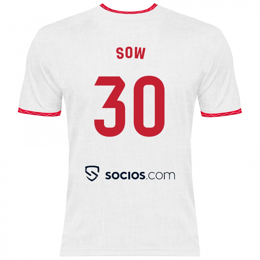 Bambino Maglia Ibrahima Sow #30 Bianco Rosso Kit Gara Home 2024/25 Maglietta