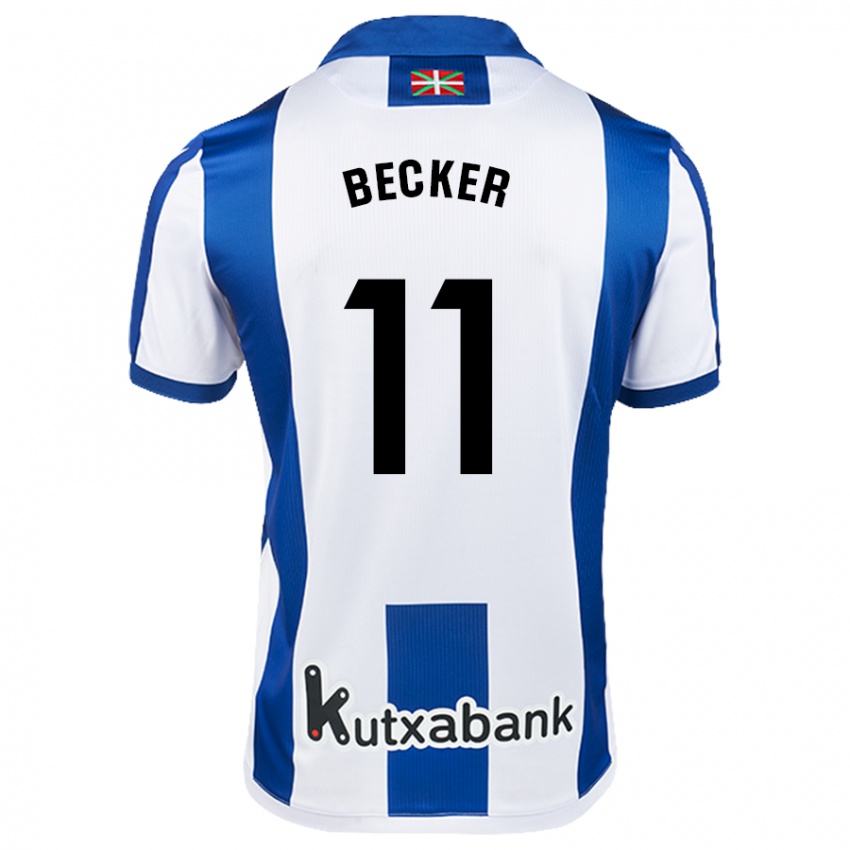 Bambino Maglia Sheraldo Becker #11 Bianco Blu Kit Gara Home 2024/25 Maglietta