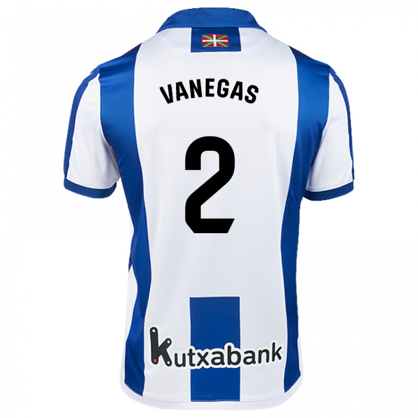 Bambino Maglia Manuela Vanegas Cataño #2 Bianco Blu Kit Gara Home 2024/25 Maglietta