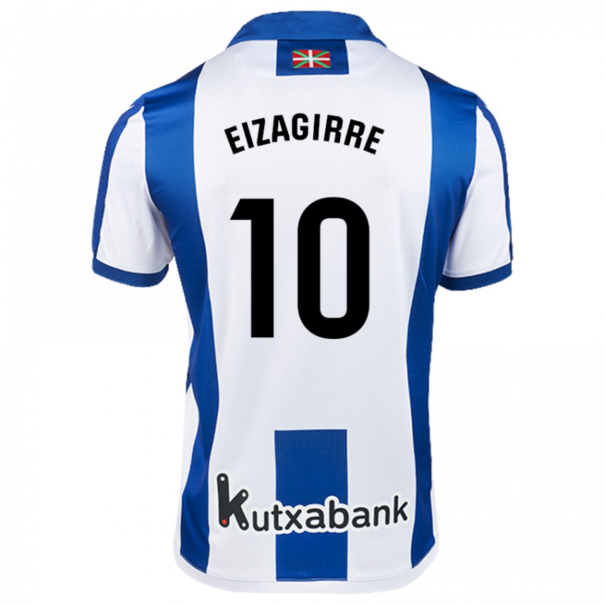 Bambino Maglia Nerea Eizagirre Lasa #10 Bianco Blu Kit Gara Home 2024/25 Maglietta