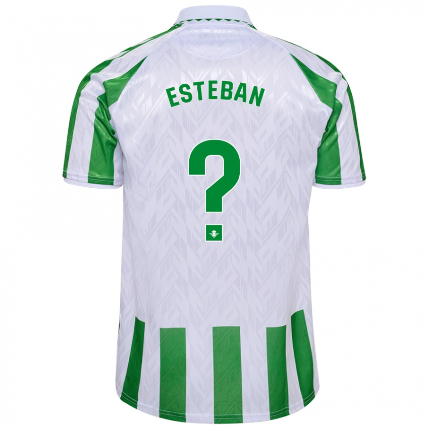 Bambino Maglia Paco Esteban #0 Verde Bianco A Righe Kit Gara Home 2024/25 Maglietta