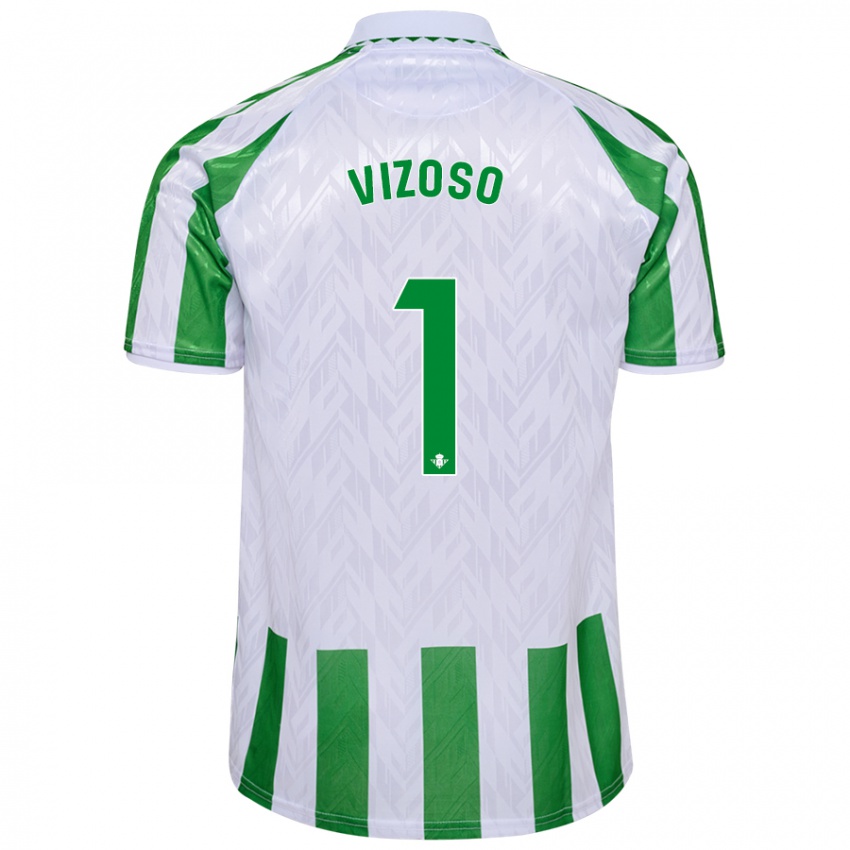 Bambino Maglia Paula Vizoso #1 Verde Bianco A Righe Kit Gara Home 2024/25 Maglietta