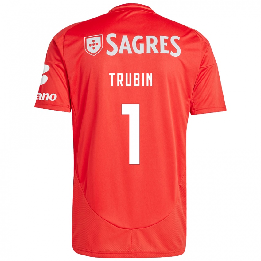 Bambino Maglia Anatoliy Trubin #1 Rosso Bianco Kit Gara Home 2024/25 Maglietta